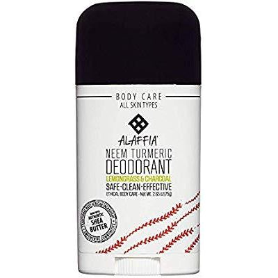 alaffia neem deodorant - lemongrass & charcoal 75g