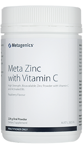 metagenics meta zinc with vitamin c raspberry 228g