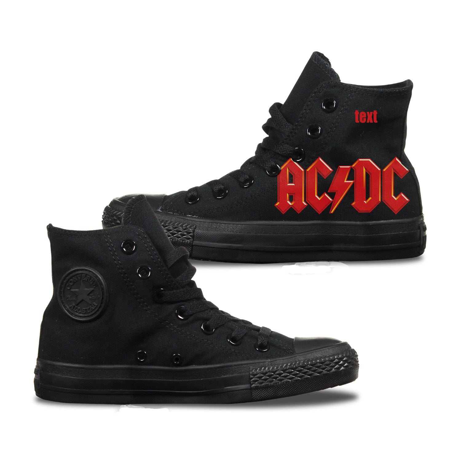 AC/DC Black Converse Adult Shoes - Bump Shoes