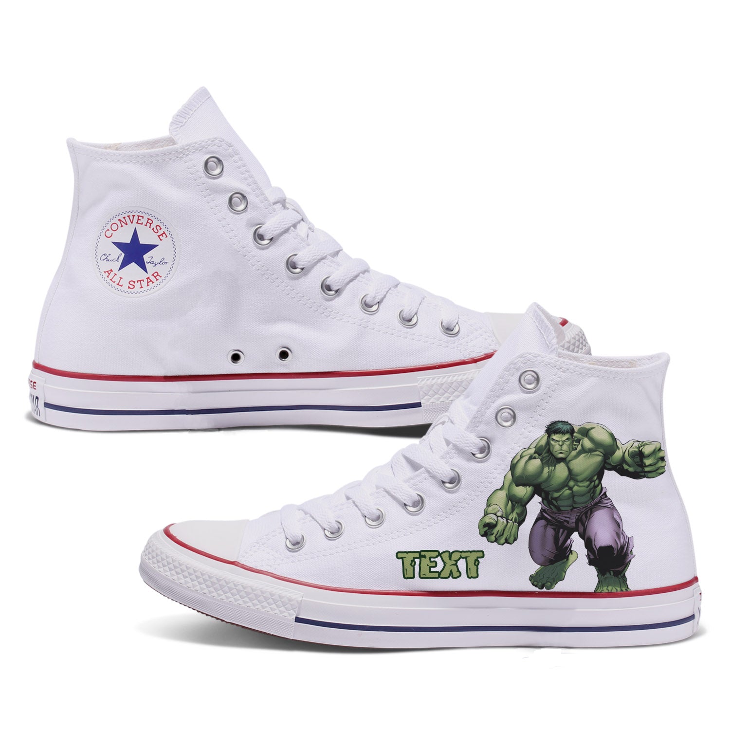 Converse Custom Hulk Kids Shoes | High Top White - Bump Shoes