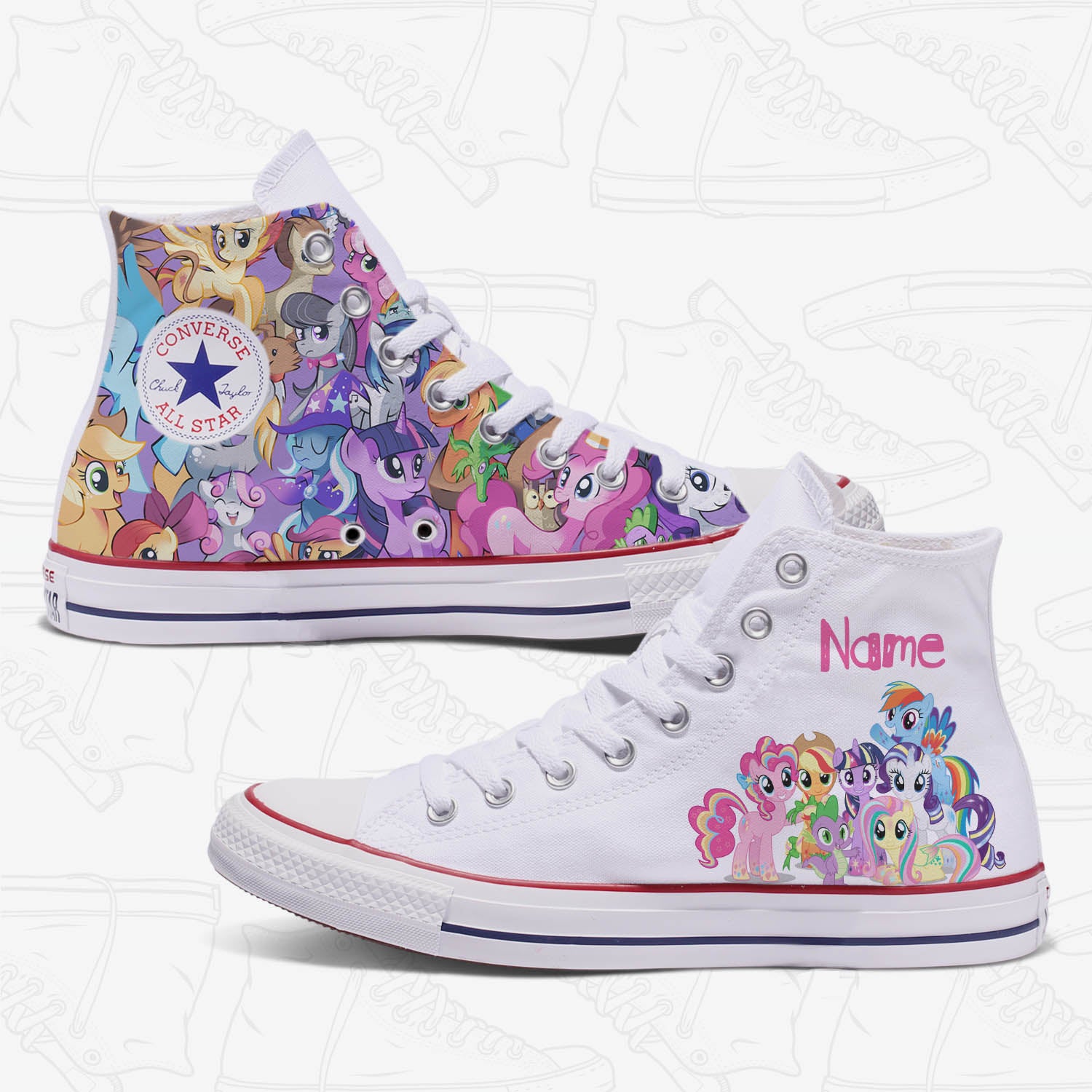 Little Pony Adult Custom Converse | High and Low Top - Bump Shoes