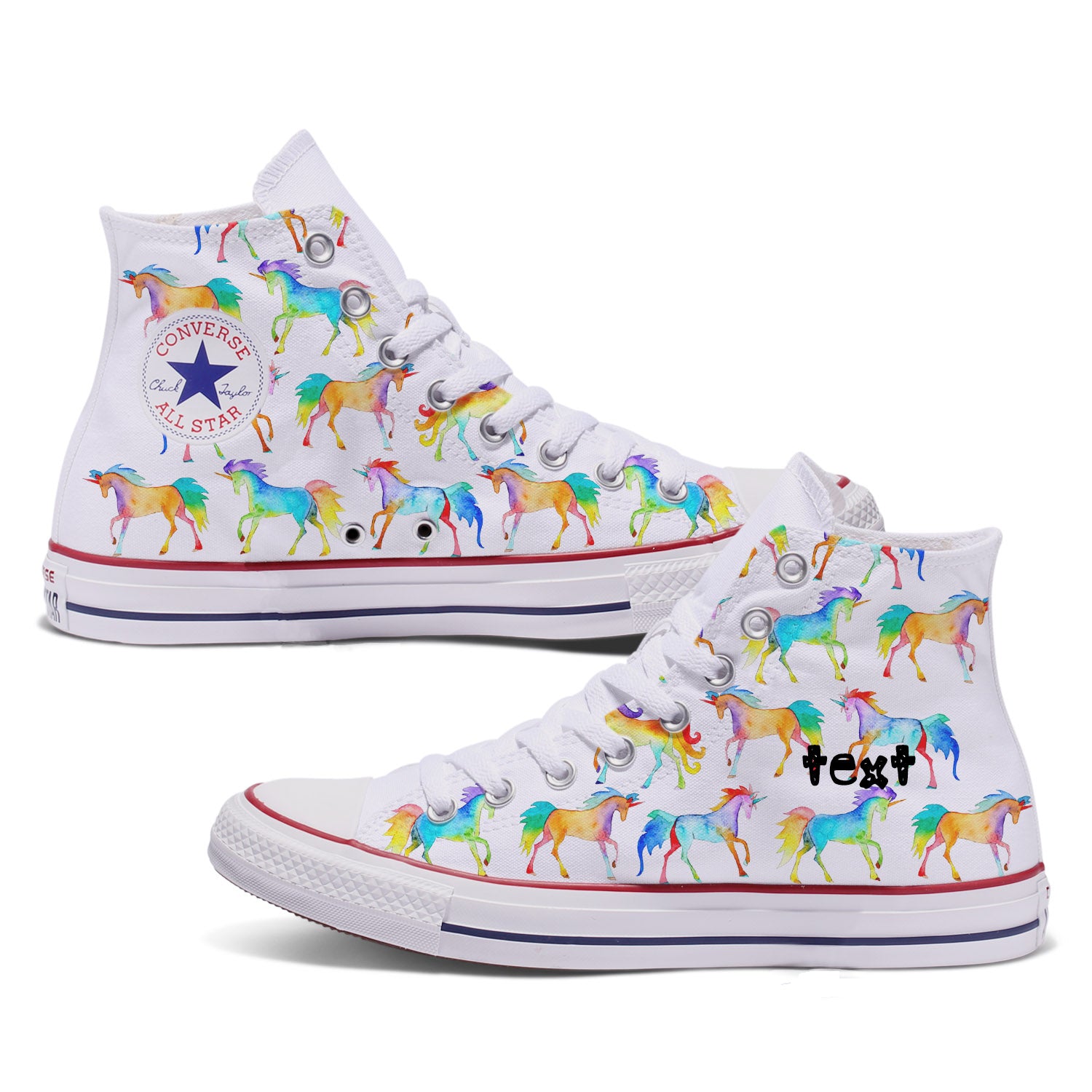 The Unicorn Custom Adult Converse Shoes | High and Low Top White - Bump ...
