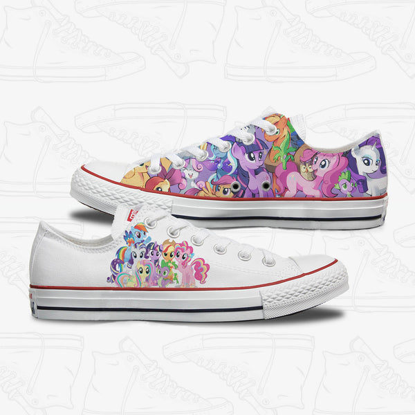 My Little Pony Adult Custom Converse Shoes | High and Low Top White ...