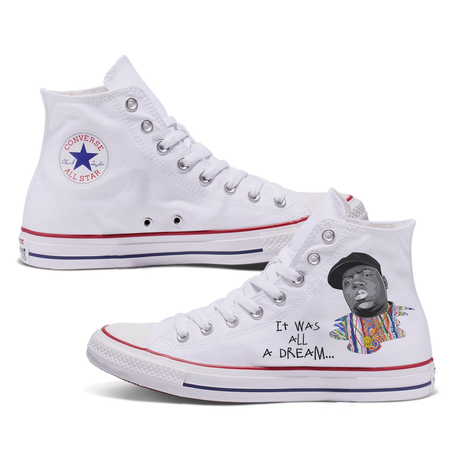 customized white converse