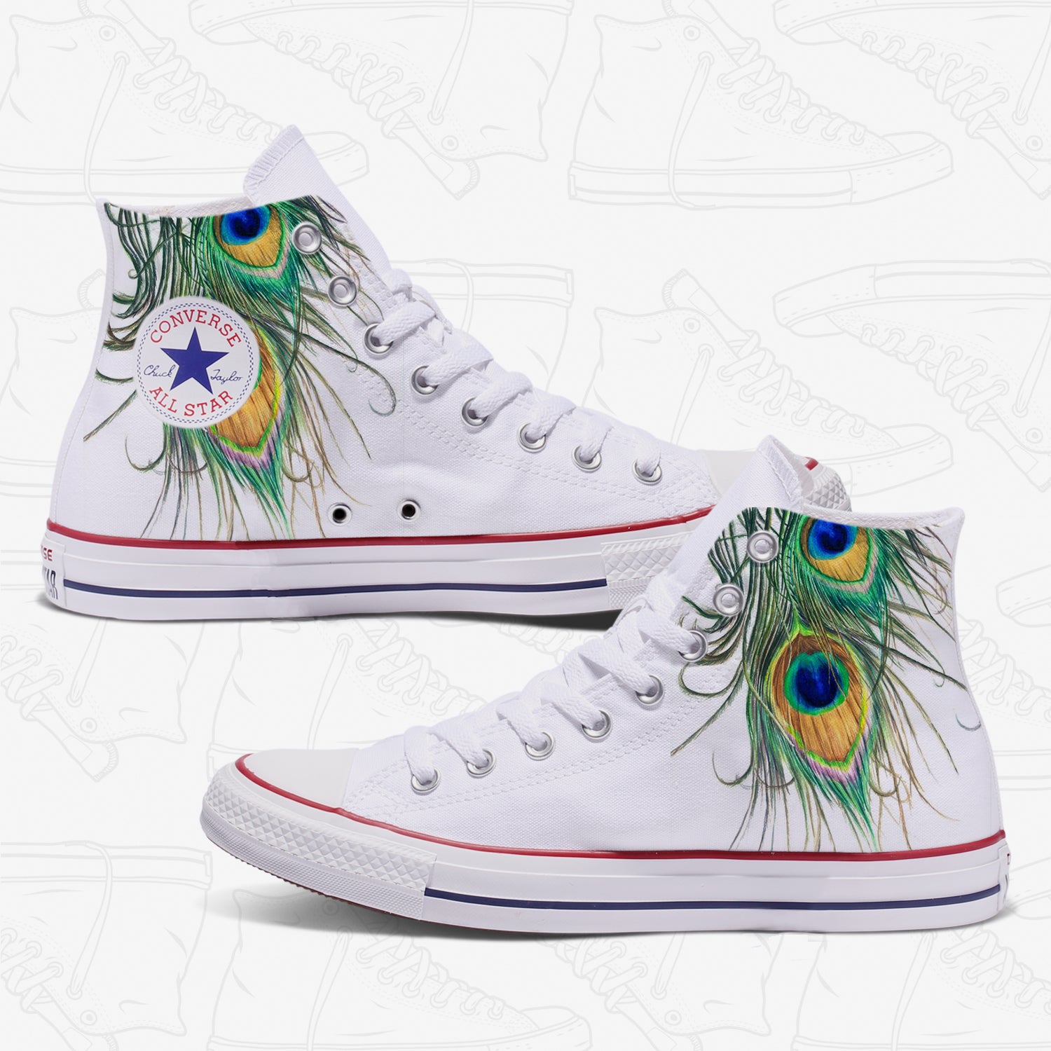 Converse Custom Peacock Feathers Adult 