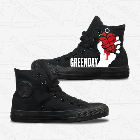 Converse Custom Green Day Adult Shoes | Bump – Bump Shoes