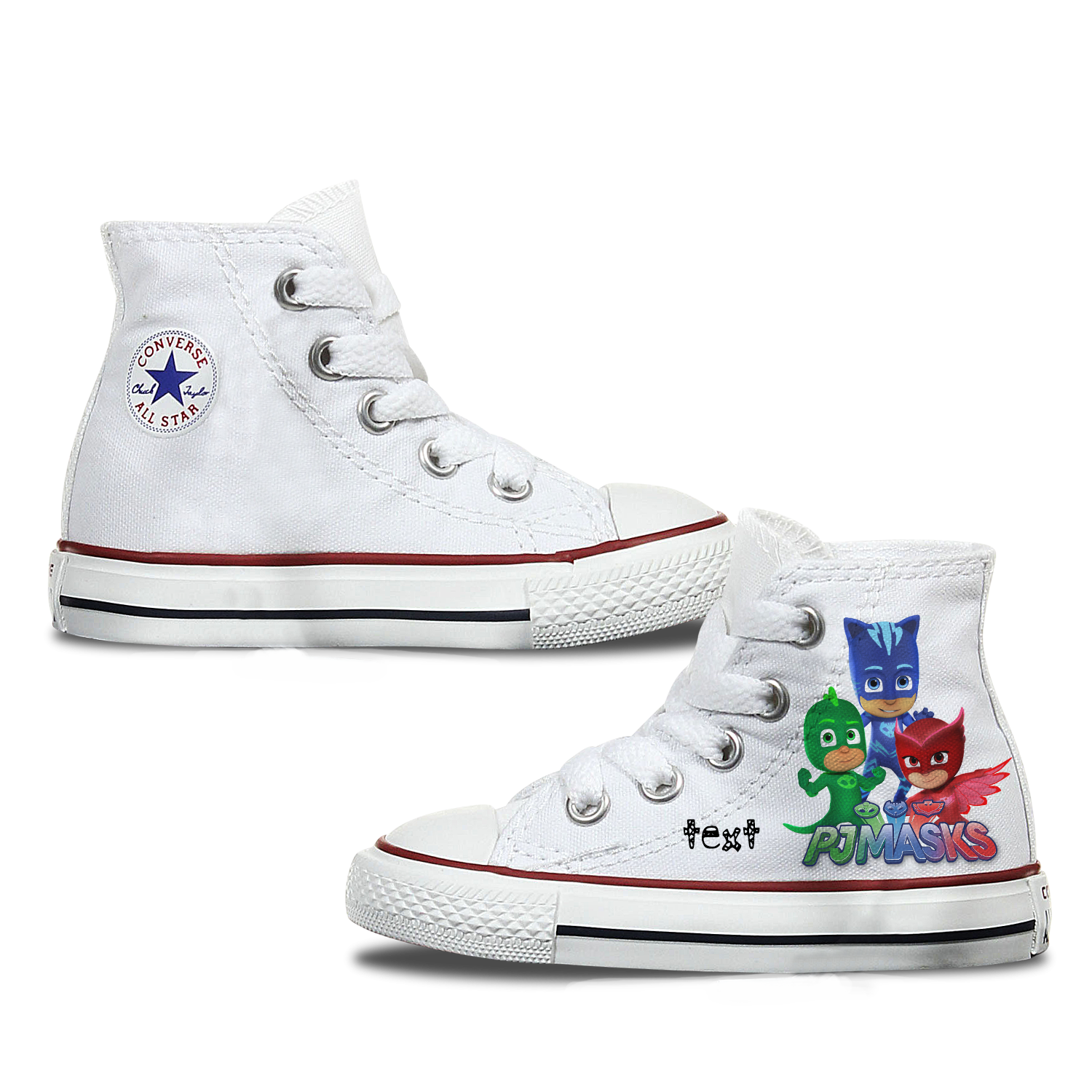 PJ Masks Kids Custom Converse Shoes | High Top White - Bump Shoes