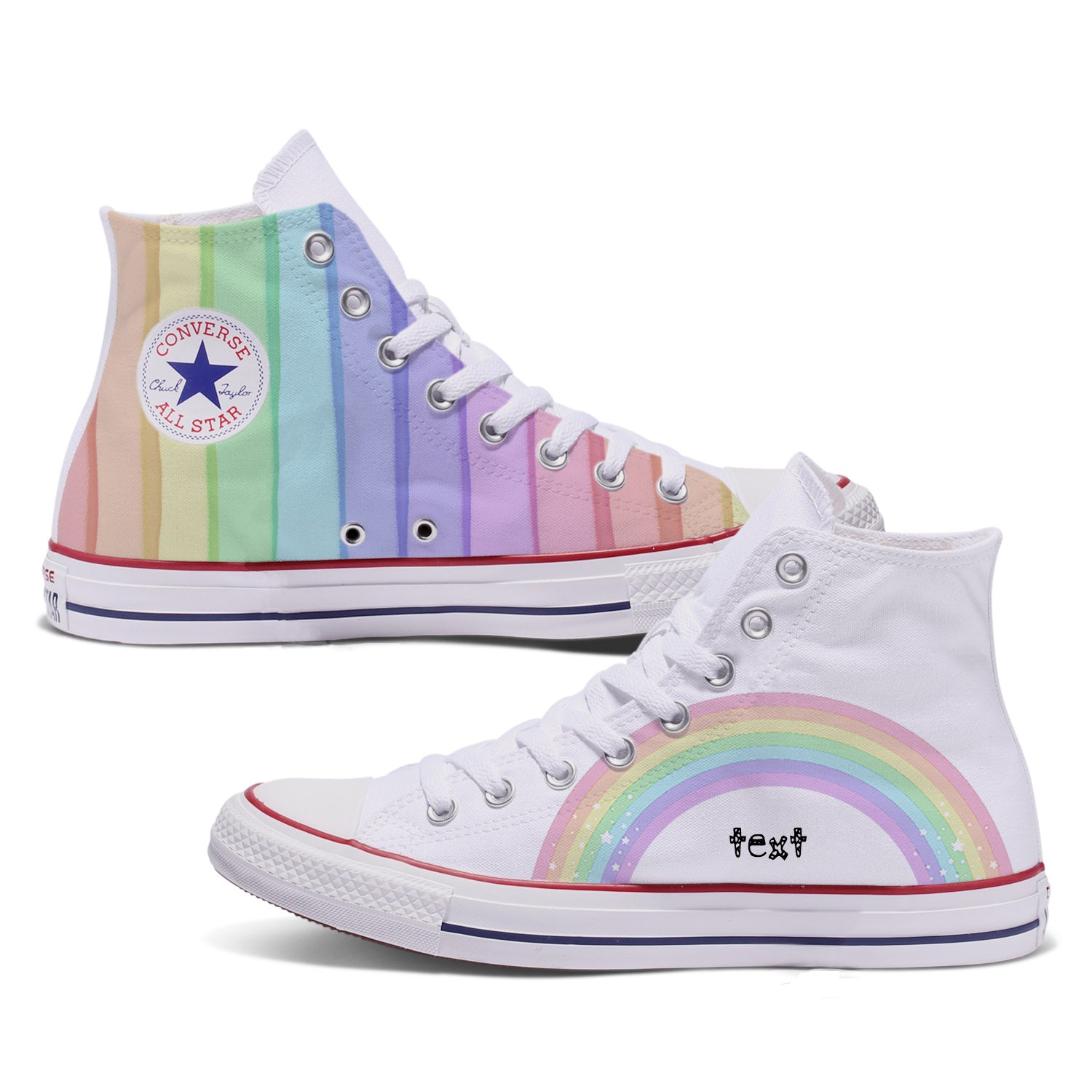 high top converse rainbow