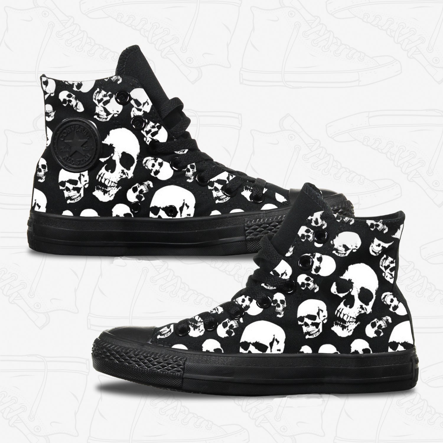 Converse Custom Skulls Adult Shoes 