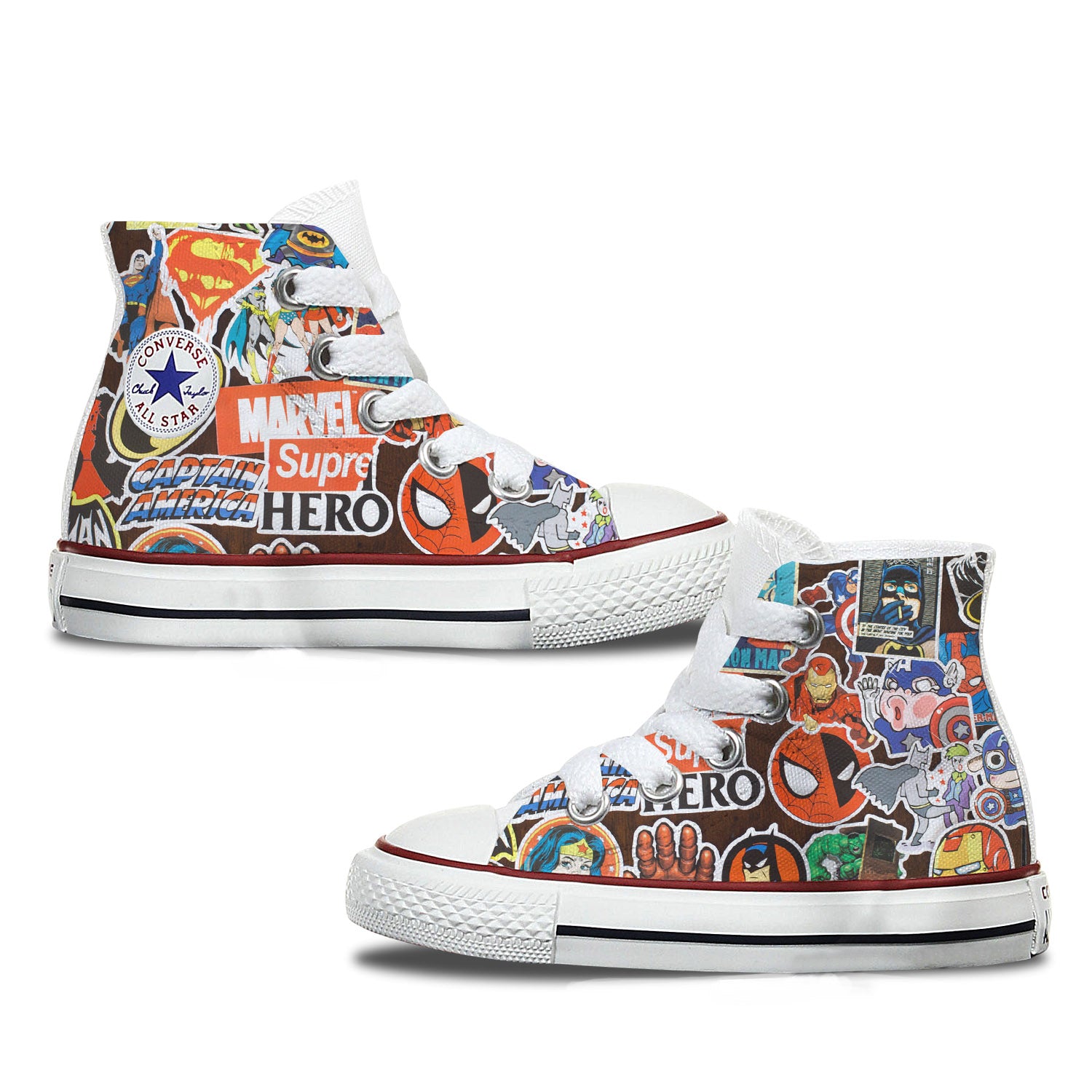 Comic Hero Converse Custom Kids Shoes 