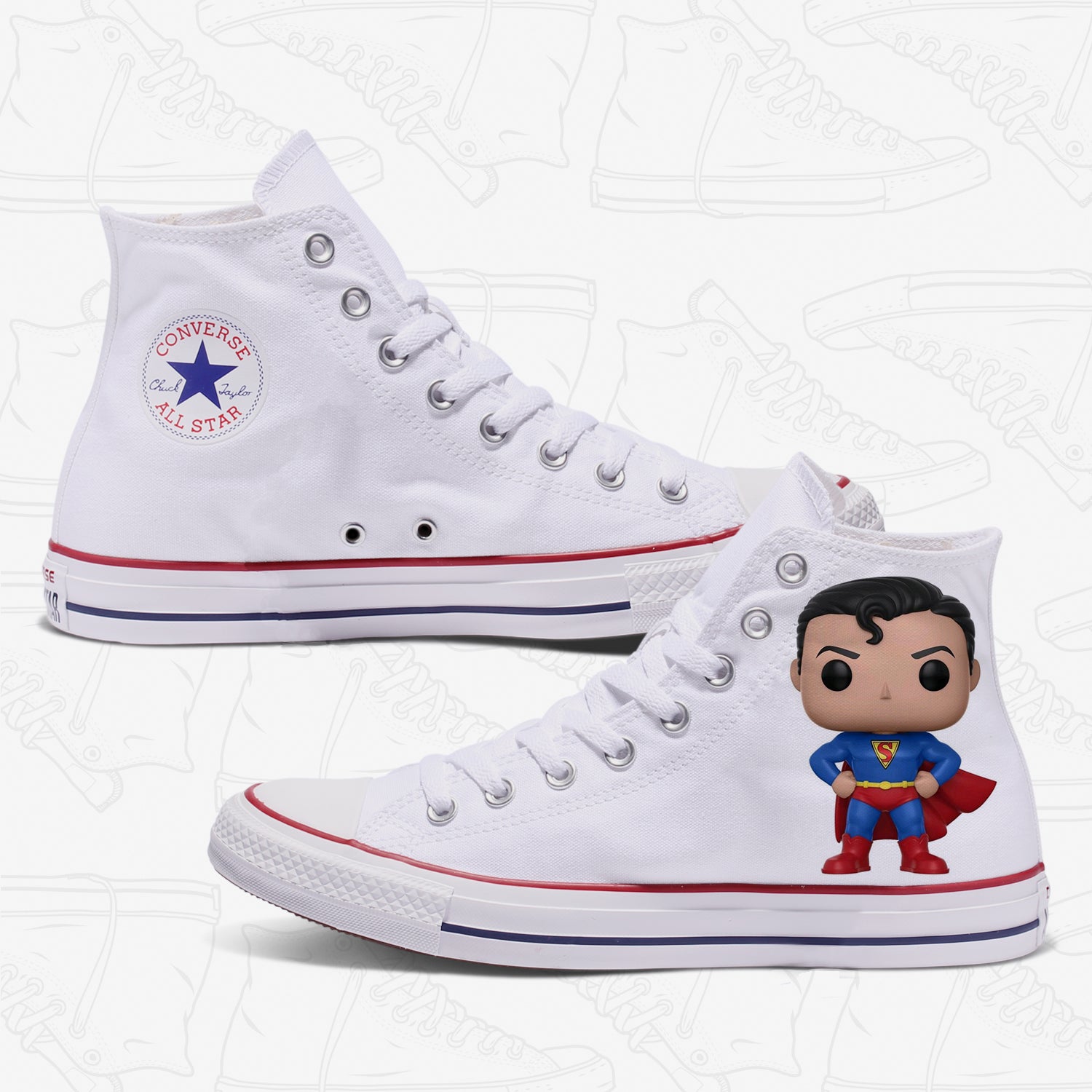 superman custom converse sneakers