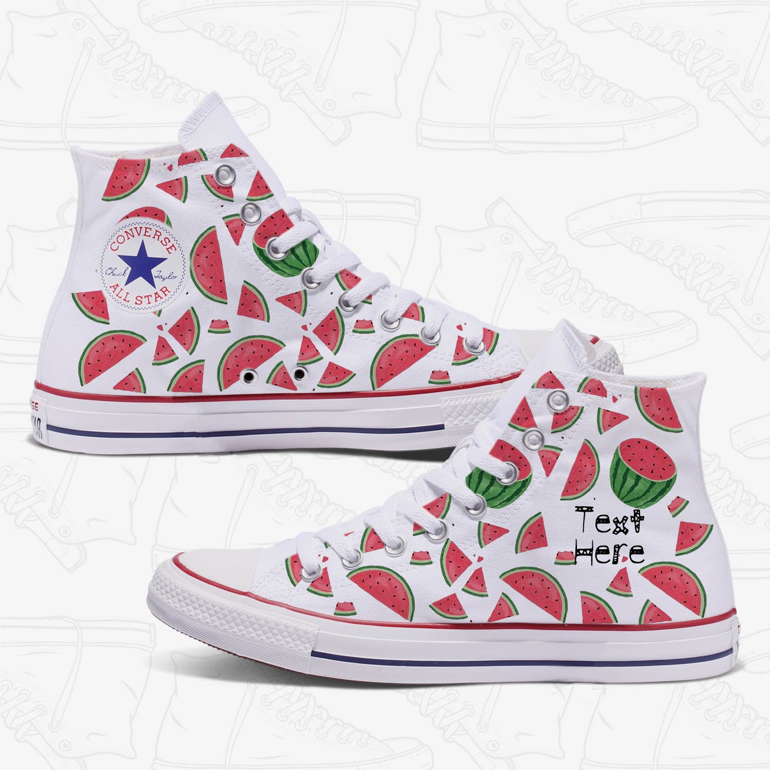 Converse Custom Watermelon Adult Shoes 