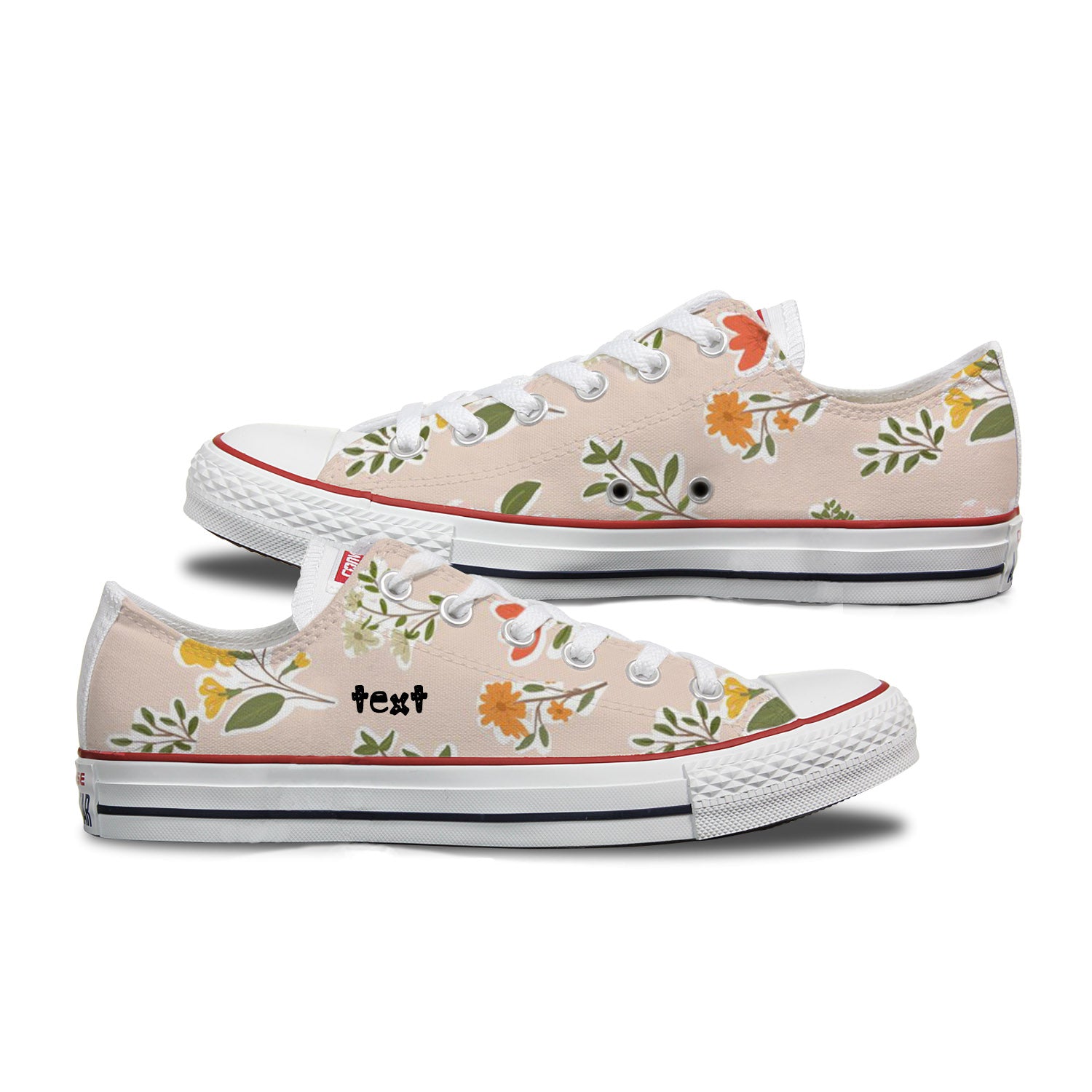 converse with flower pattern