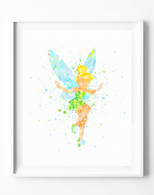 Disney Peter Pan Tinker Bell Art Print Poster Watercolor Painting Wall