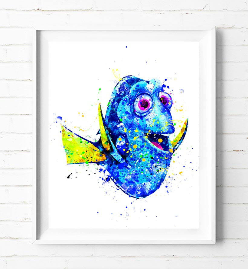 Disney Dory Art Print Finding Nemo Poster Watercolor Painting Wall Art Subcow