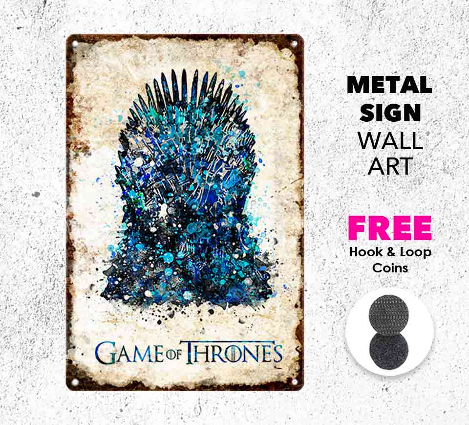 Iron Throne Metal Sign Game Of Thrones Vintage Style Plaque