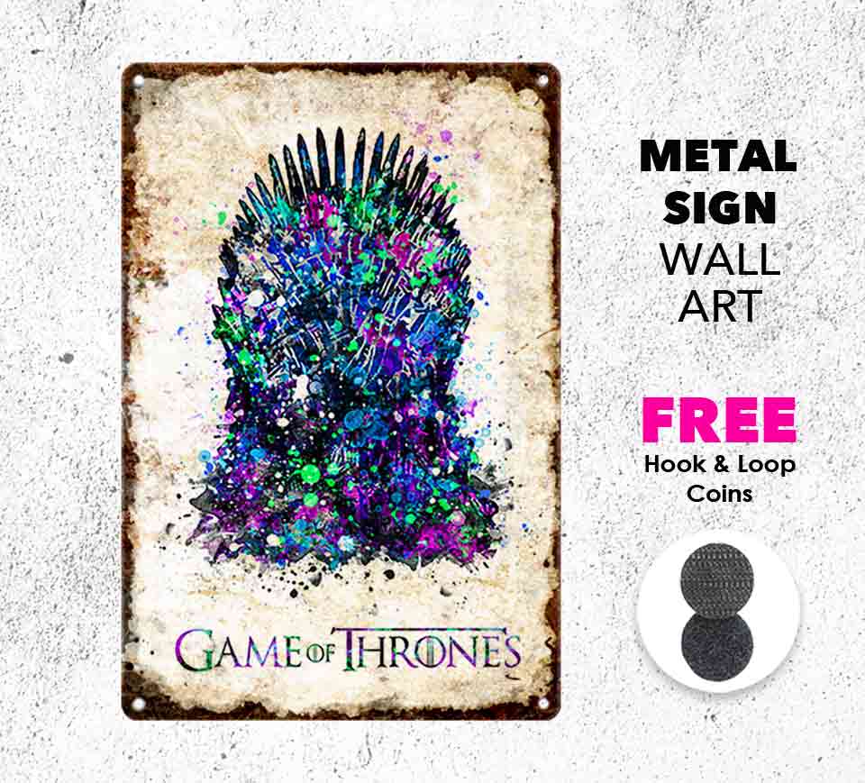 Game Of Thrones Metal Sign Iron Throne Vintage Style Plaque