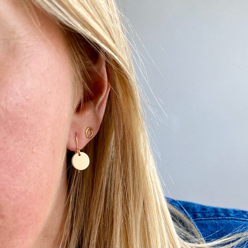 gold disc earrings