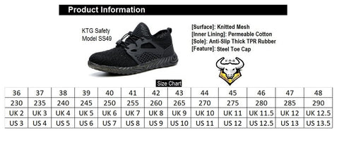 KTG Steel Toe Safety Shoes Model SS49 - Stylish, comfortable and breathable