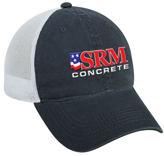 Navy/White Unstructured Mesh Back Cap – SRM Company Store