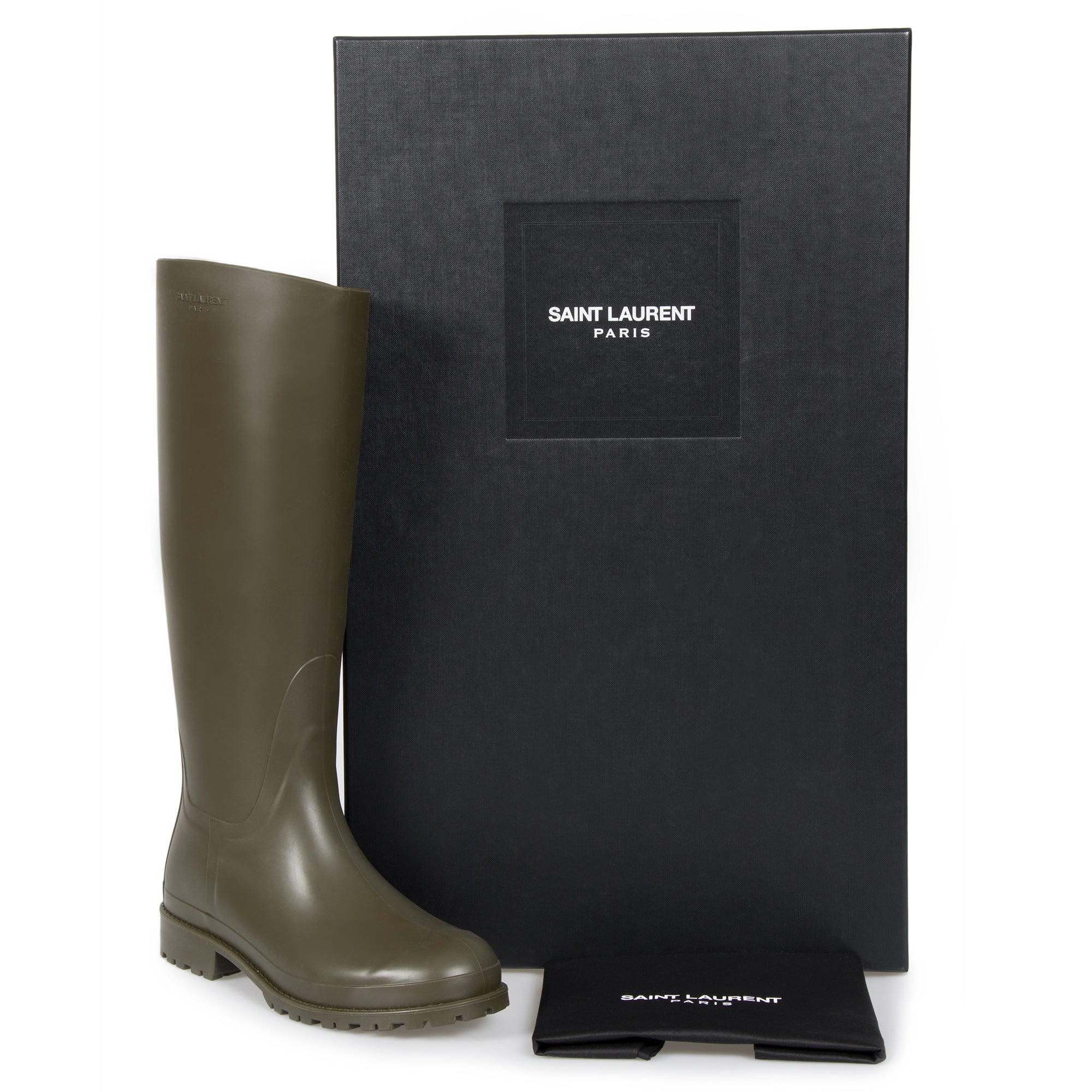 saint laurent green boots