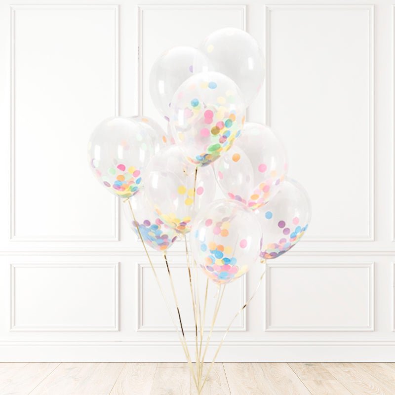 10 Globos 12 Pulgadas Transparente Para Confetti / Helio