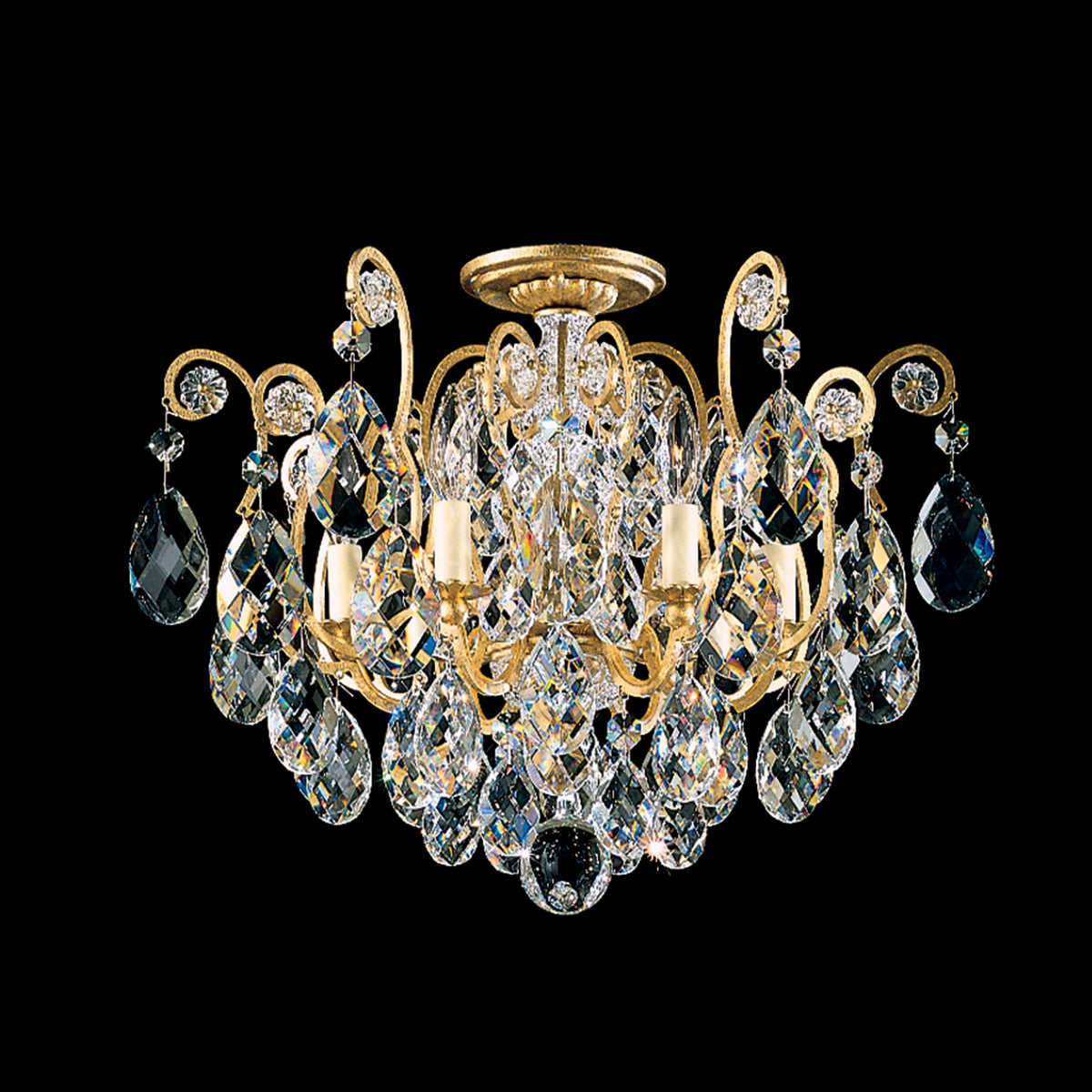 Schonbek's 3784 Semi-Flush Mount in the Renaissance Style