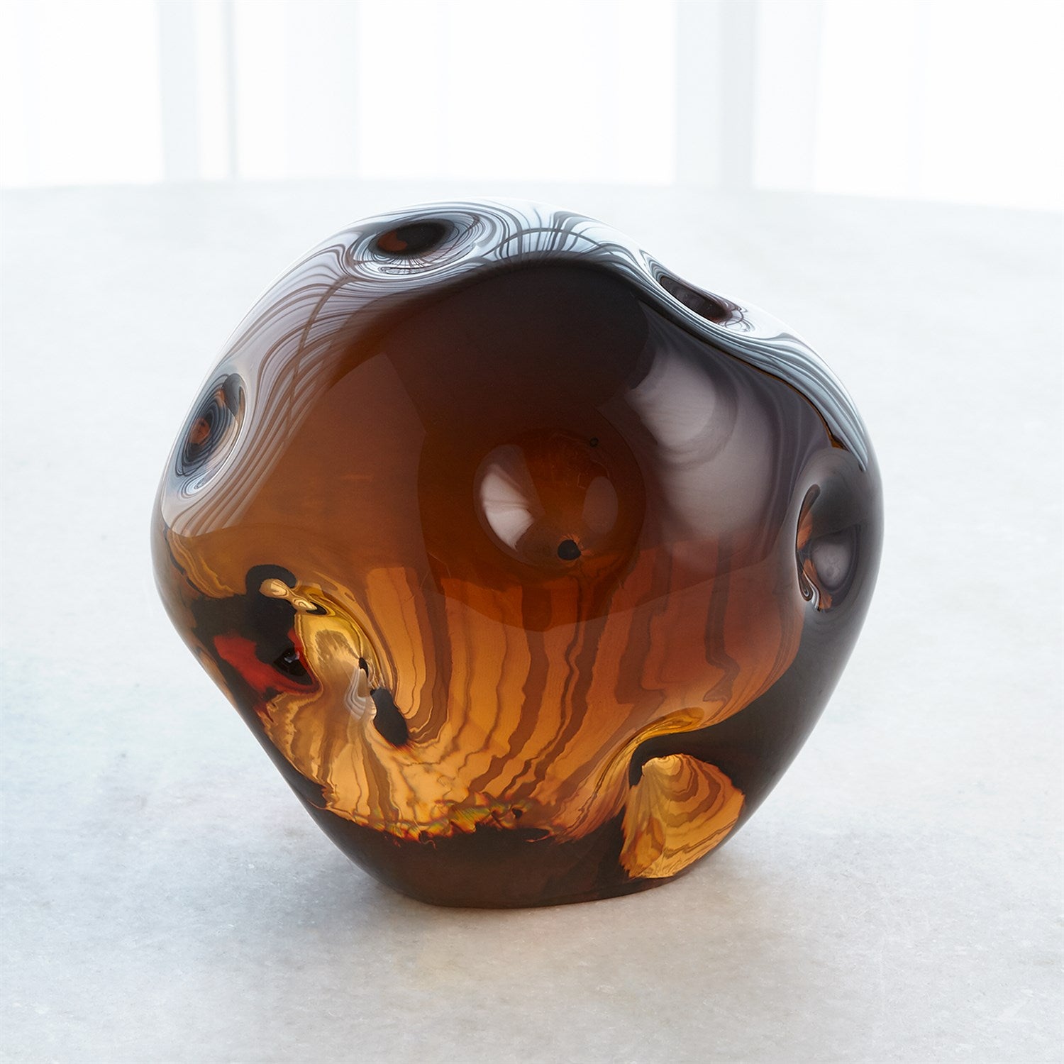 Chocolate-Colored Global Views Dimpled Sphere