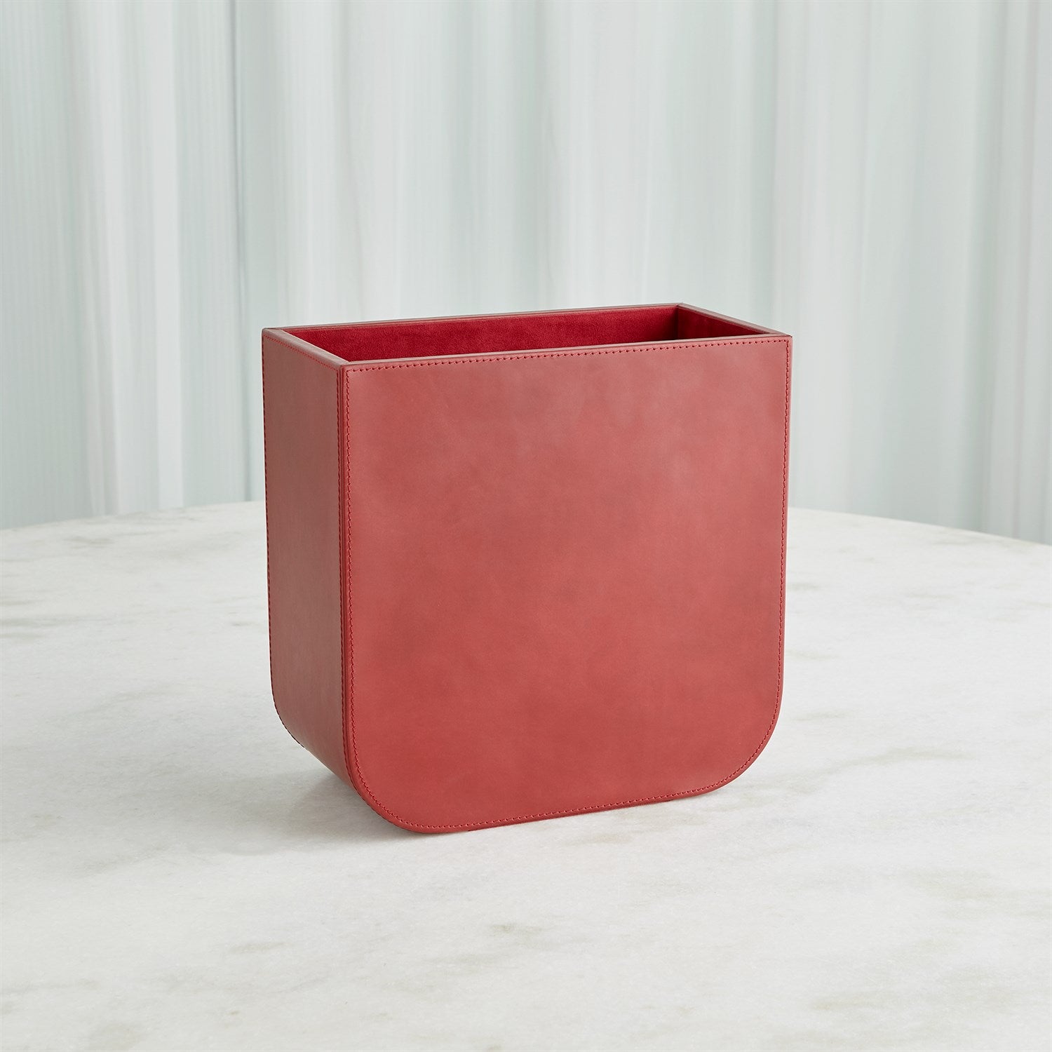 Deep Red Leather Desk Accessories from Global Views - Radius Edge Collection