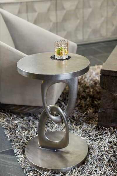 Bernhardt Linea Metal Round Chairside Table