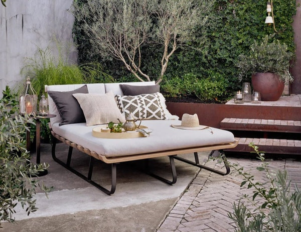 Dimitri Outdoor Double Chaise Charcoal