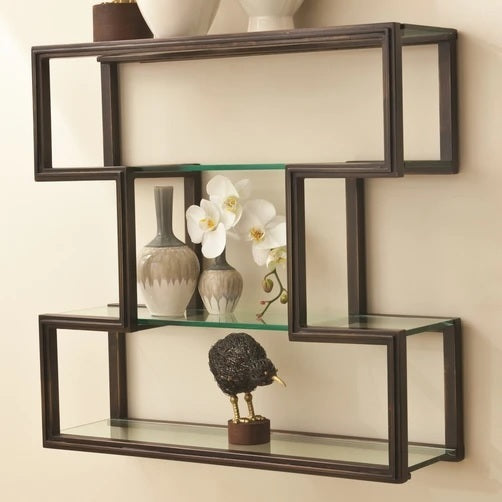 Global Views One Up Wall Shelf-Bronze