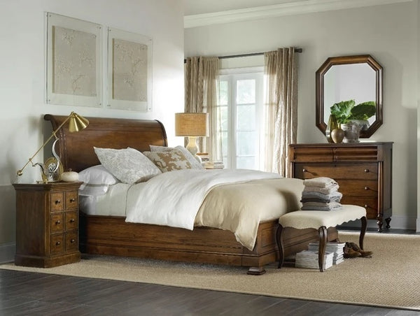 Hooker Furniture Bedroom Archivist Sleigh Bed with Low Footboard Queen
