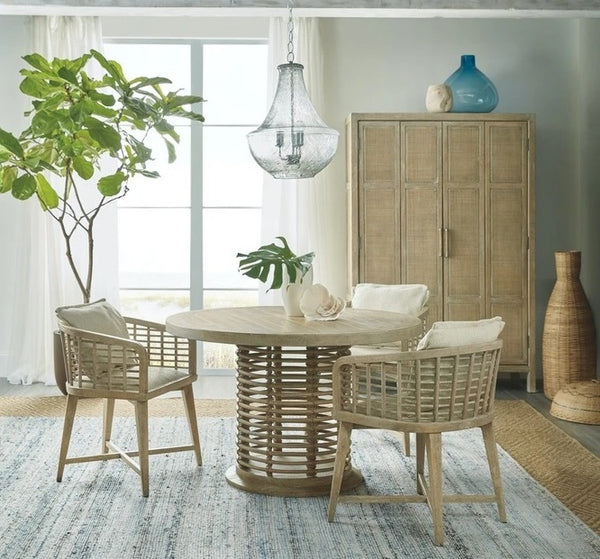 Hooker Furniture Surfrider Rattan Round Dining Table Base + 48in Top