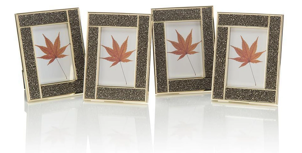John Richard Set of Four Pyrite and Brass Photo Frames
