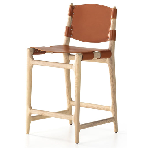 Four Hands Lulu Counter Stool - Espresso Leather Blend