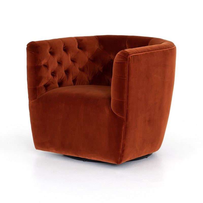 four hands leather swivel chair