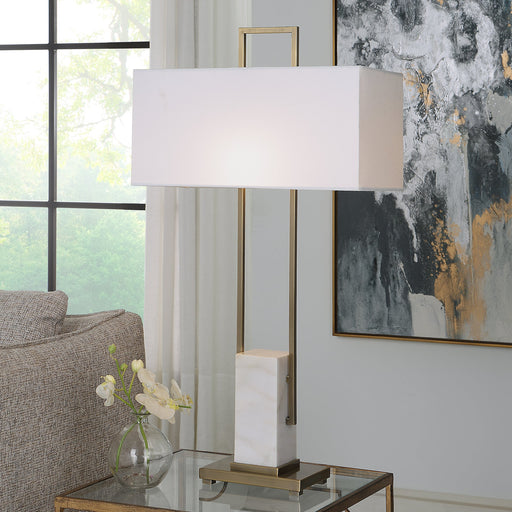 Delaney Crystal and Brass Table Lamp with Tabletop Dimmer