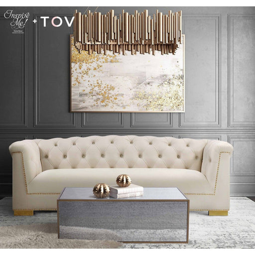 Misty Cream Boucle Sofa - TOV Furniture