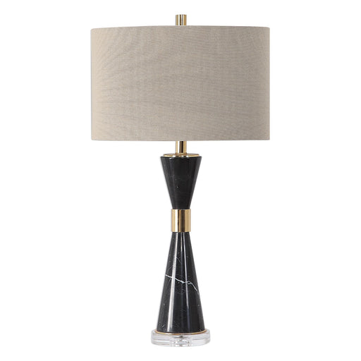 Delaney Crystal and Brass Table Lamp with Tabletop Dimmer