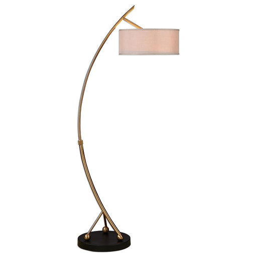 Uttermost Lagrima Metal Crystal and Fabric Lamp in Brushed Brass