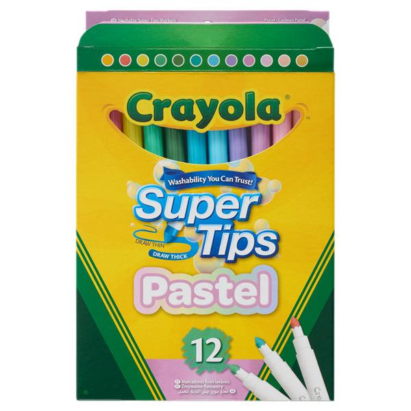 Crayola - Supertips Washable Markers - Pastel - Pack of 12