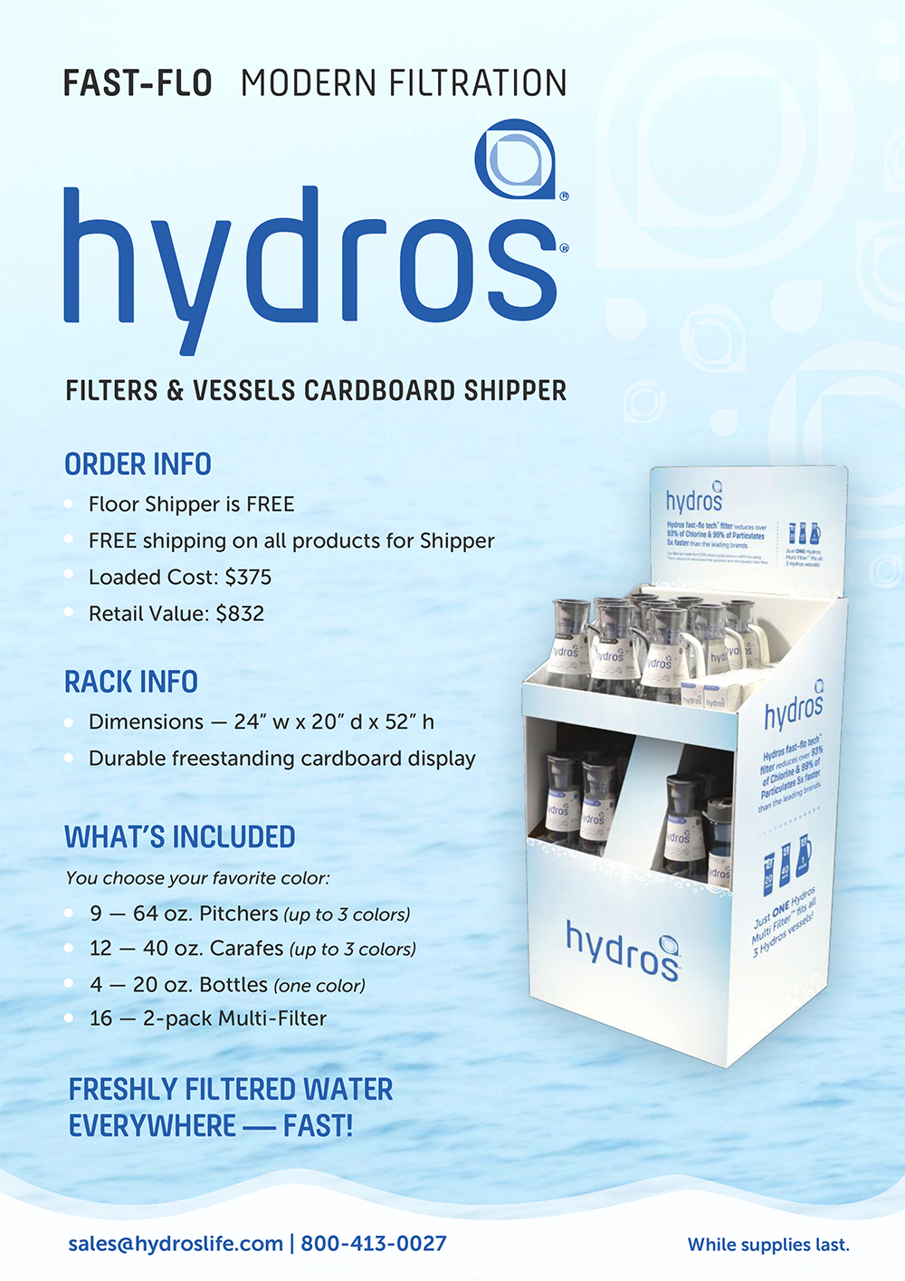 Hydros Cardboard Display