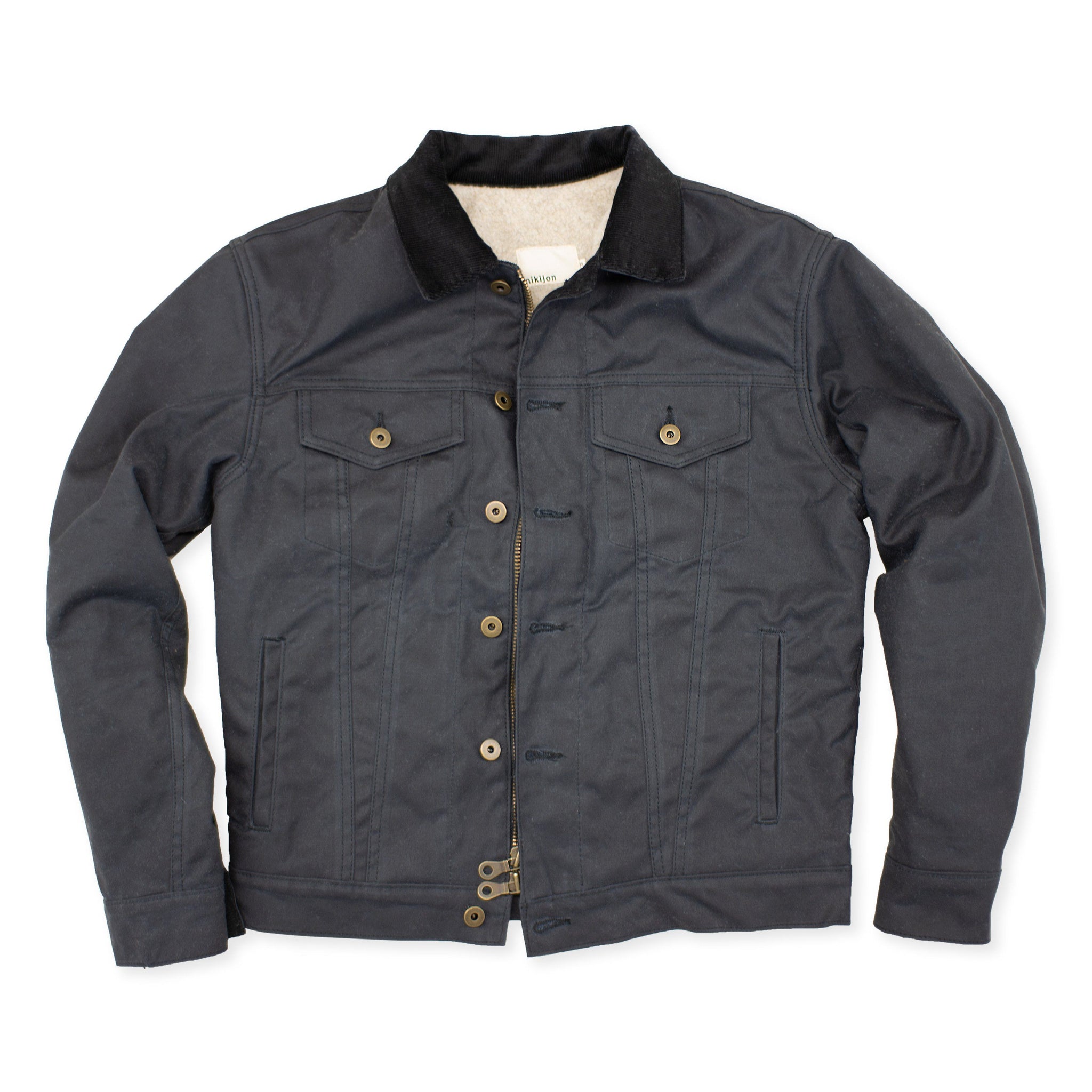 Black Waxed Canvas Trucker Jacket – nikijon jeanwear