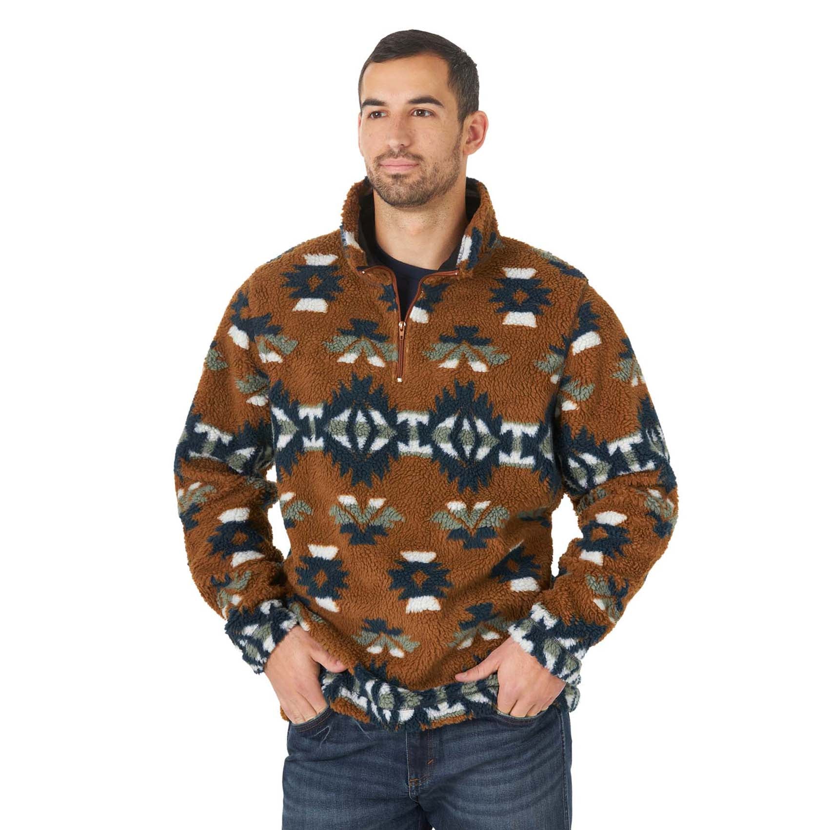 Mens Wrangler Aztec Sherpa Pullover – Sheps Outfitters