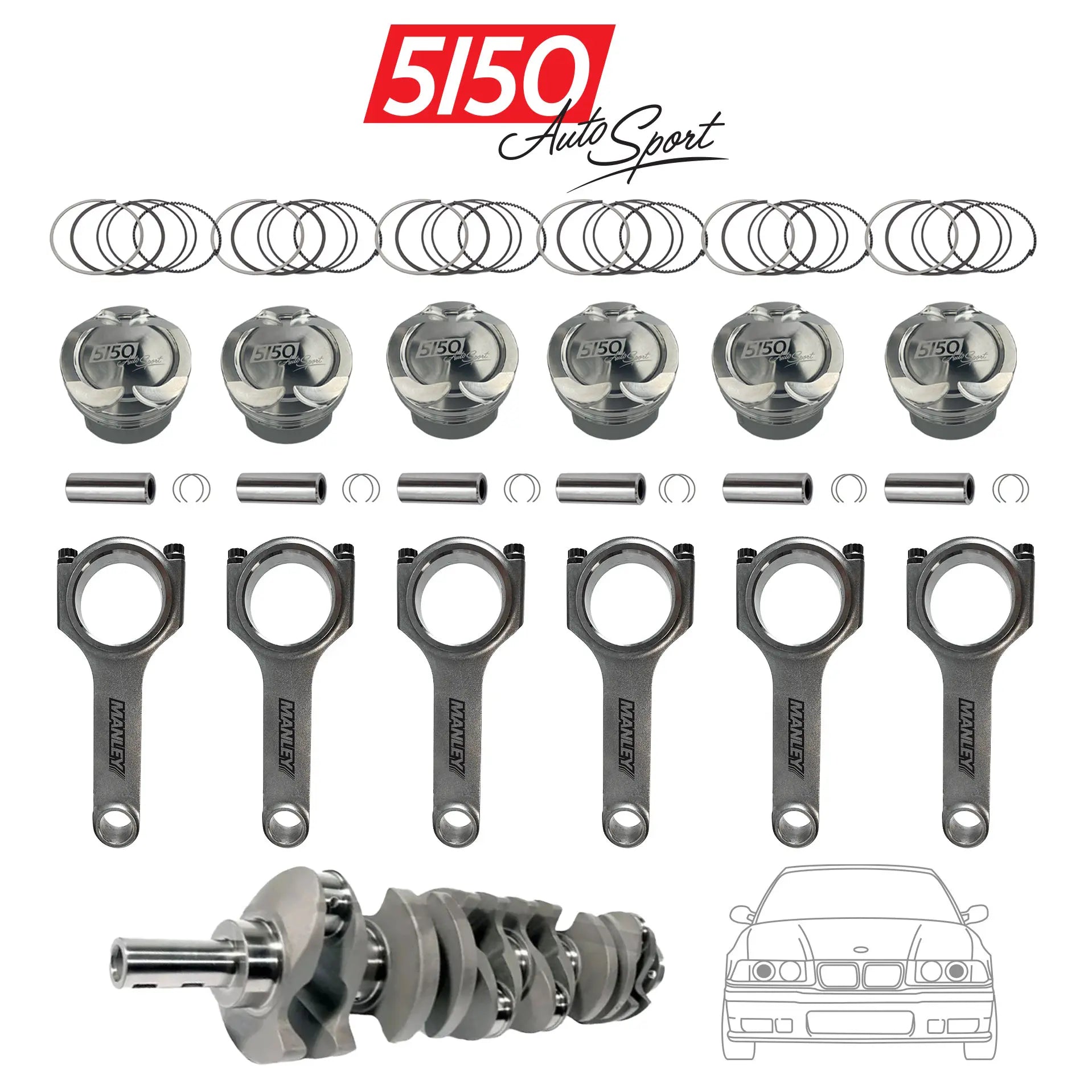 BMW M50 / M52 / S50 / S52 Stroker Kit by 5150 AutoSport