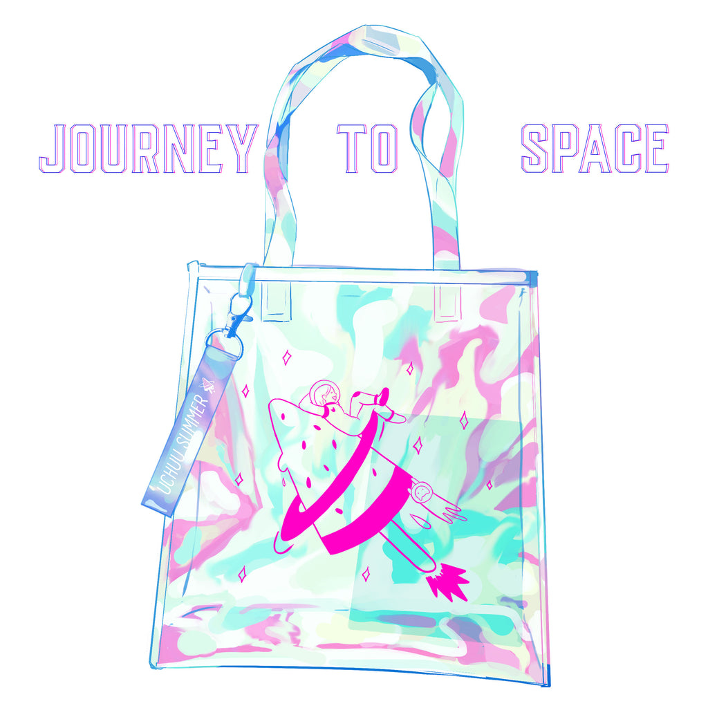 pink holographic tote bag