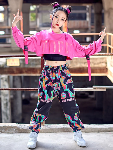 New Girls Hip Hop Clothes Denim Tops Pants Jazz Dance Costume Kids Street  Dance Suit Hiphop Performance Outfit Rave Wear BL9444