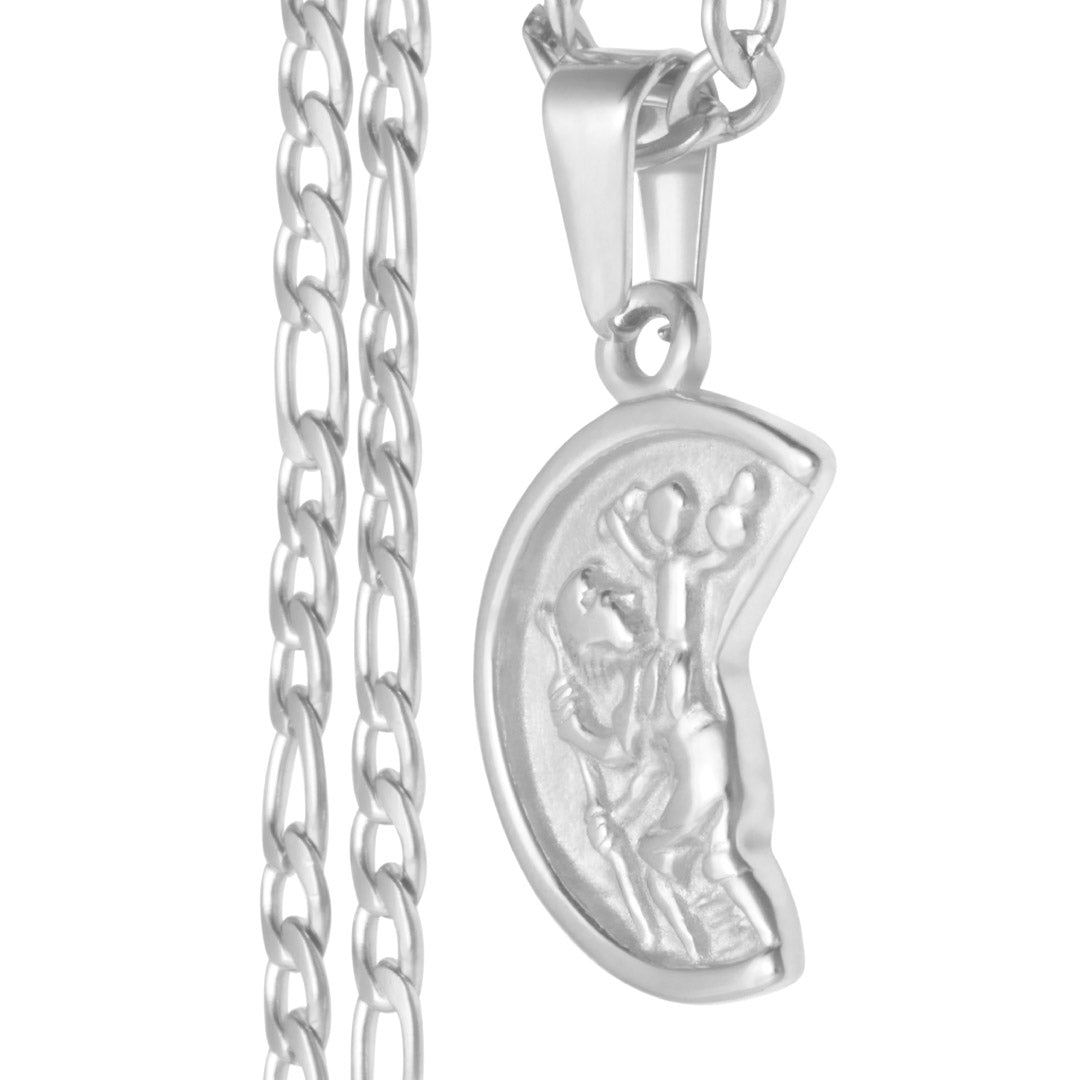 Goldsmiths 9ct Yellow Gold St Christopher Pendant Necklace 1.40.3074 |  Goldsmiths