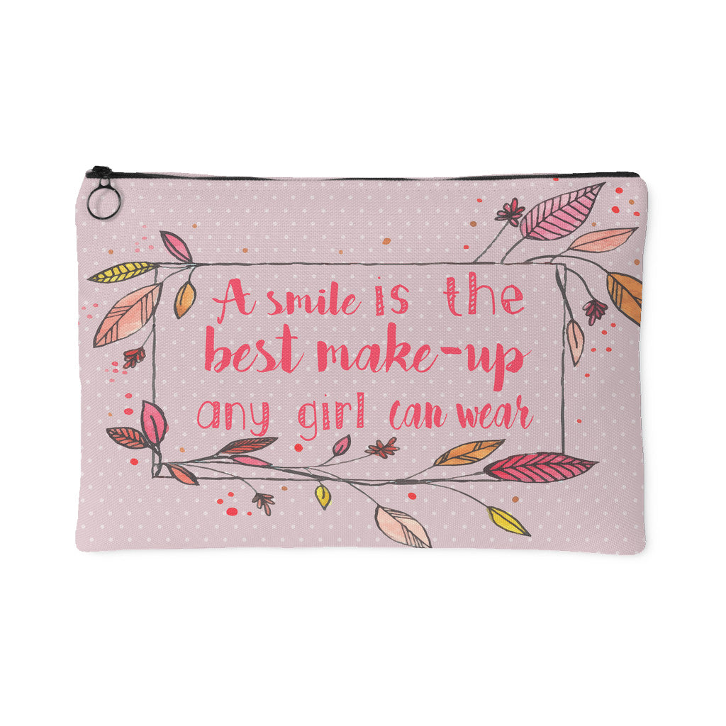 Accessory Pouches - 'A Smile Is The Best Makeup' Beautiful Smile Quotes Pouch